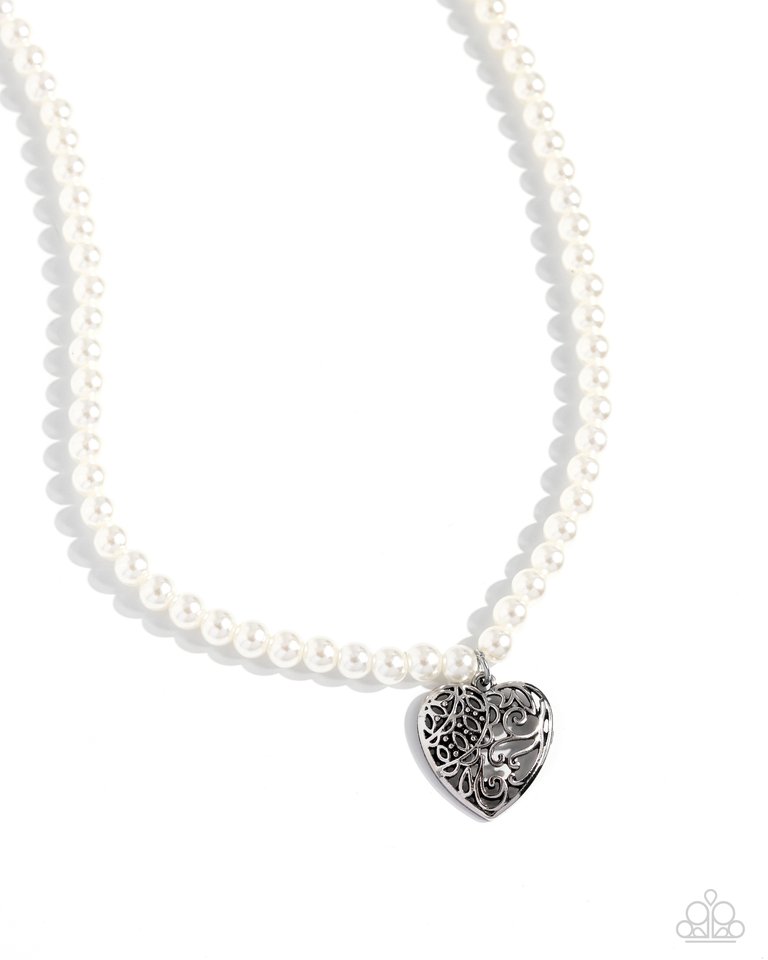 Filigree Infatuation - White - Paparazzi Necklace Image
