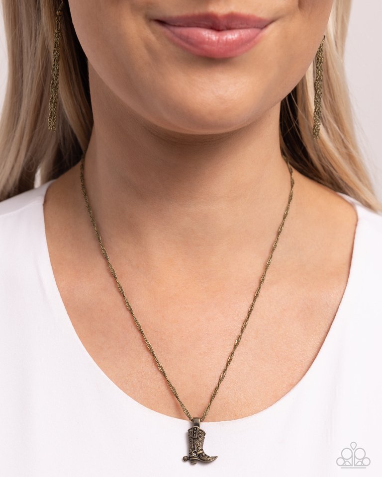 Collectable Cowboy - Brass - Paparazzi Necklace Image