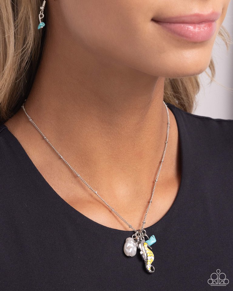 Seahorse Shimmer - Yellow - Paparazzi Necklace Image
