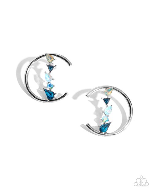 Pronged Patchwork - Blue - Paparazzi Earring Image
