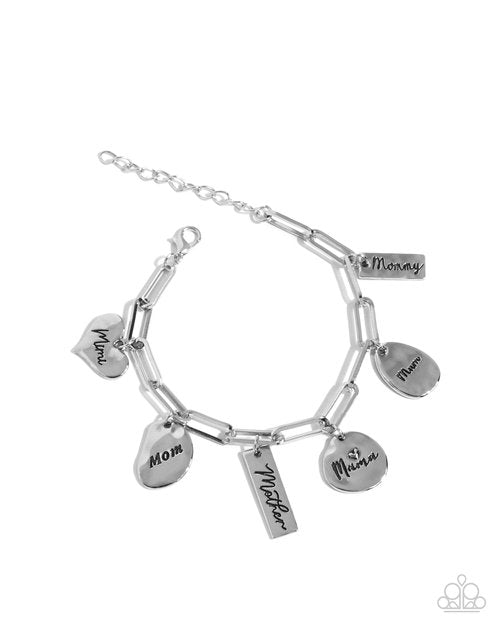 First-Time Mom - Silver - Paparazzi Bracelet Image