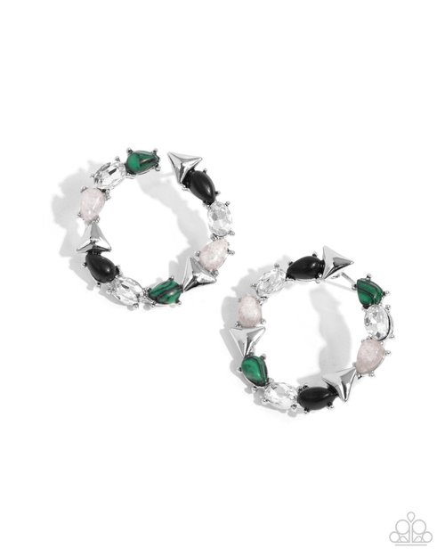 Triangular Talent - Green - Paparazzi Earring Image