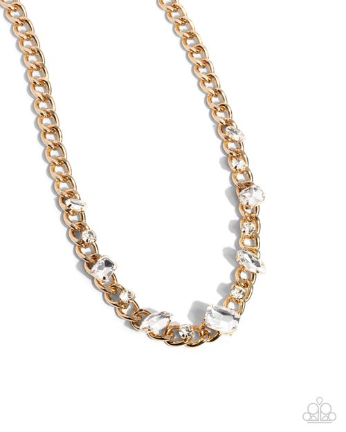 Pronged Perfection - Gold - Paparazzi Necklace Image