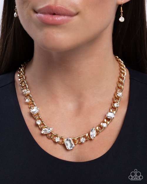 Pronged Perfection - Gold - Paparazzi Necklace Image