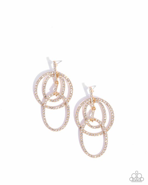 Geometric Glitz - Gold - Paparazzi Earring Image