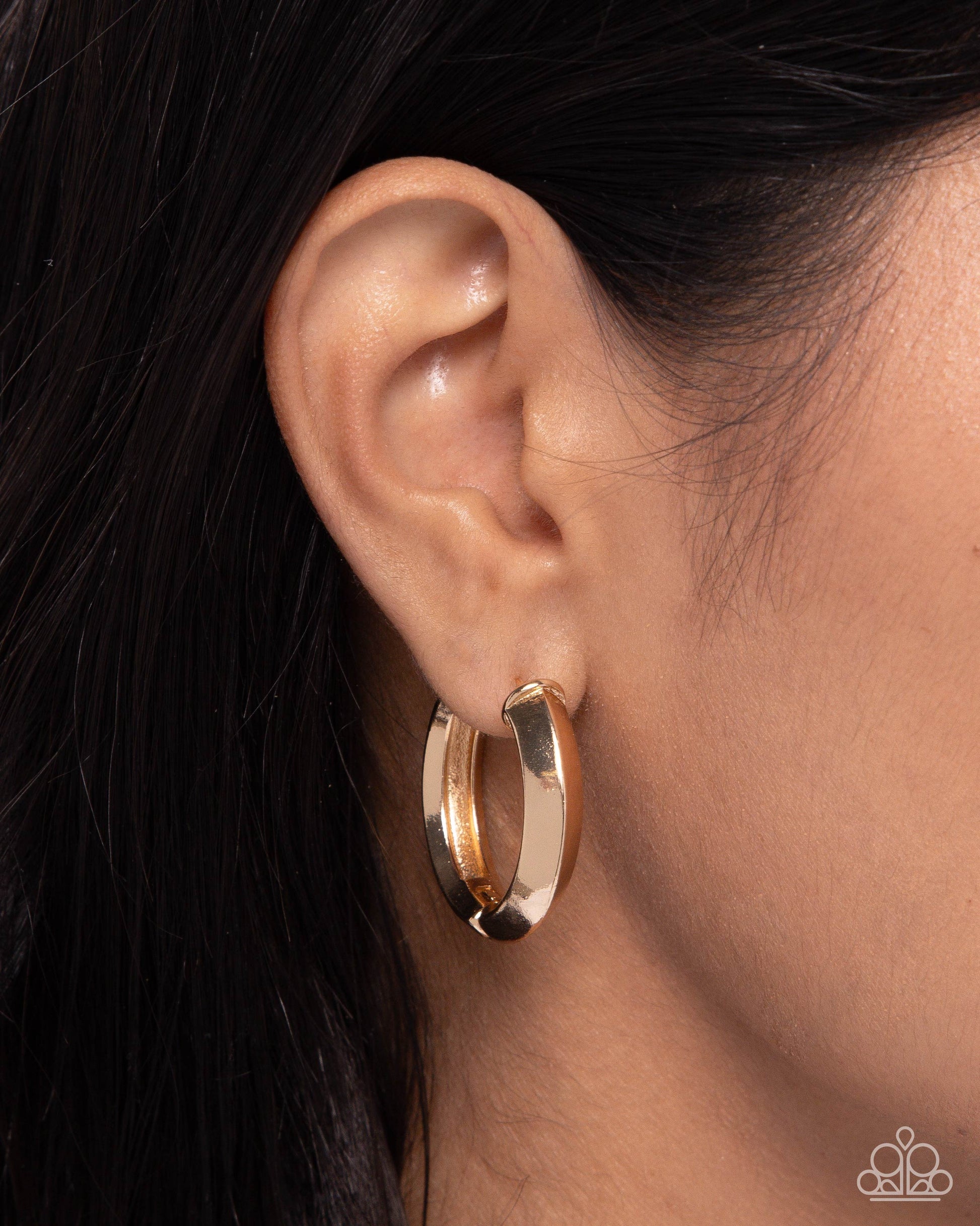 Hinged Homage - Gold - Paparazzi Earring Image