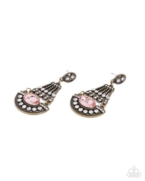 Complimentary Chandelier - Brass - Paparazzi Earring Image
