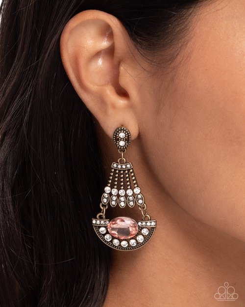 Complimentary Chandelier - Brass - Paparazzi Earring Image