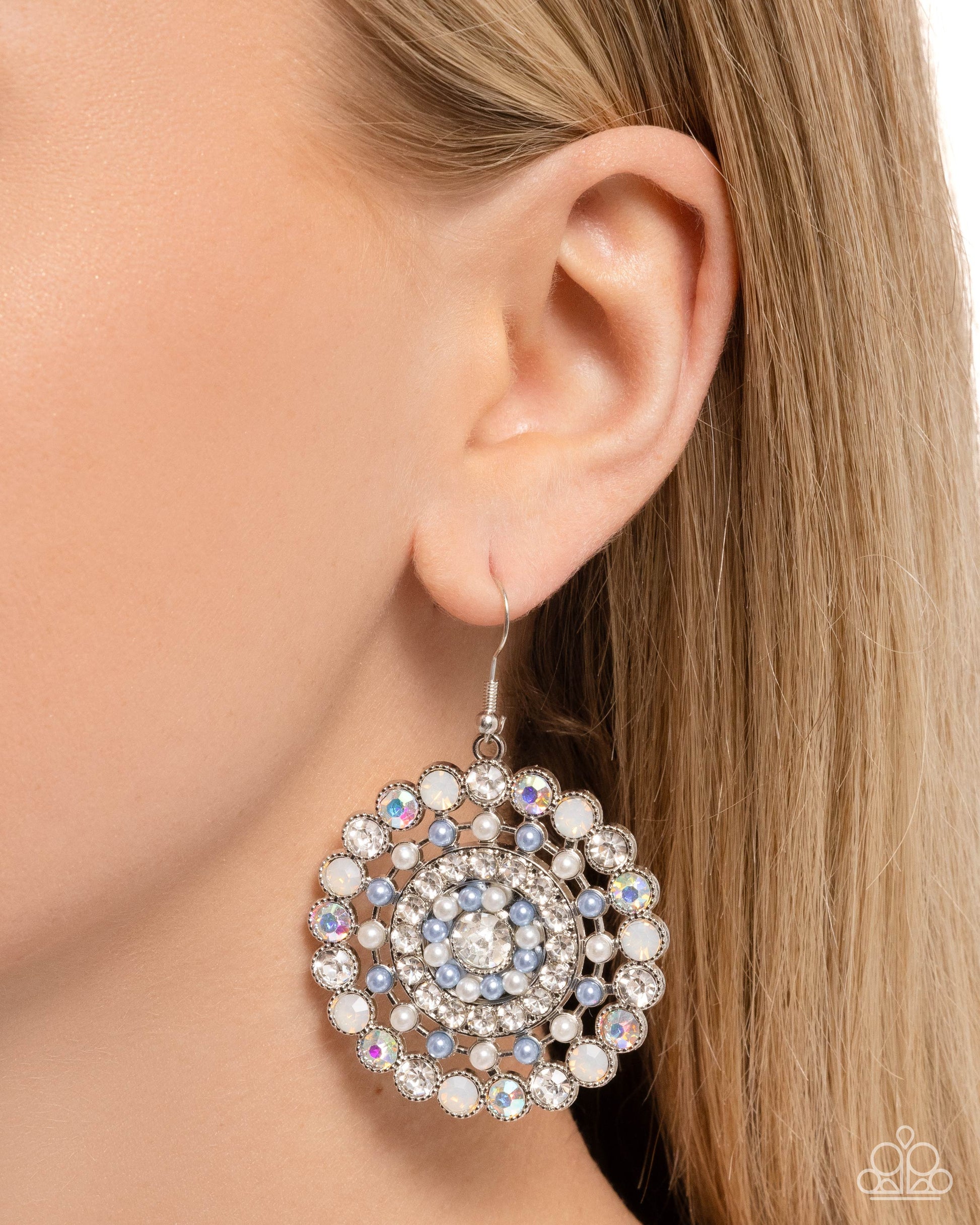Wreathed Wonderland - Blue - Paparazzi Earring Image