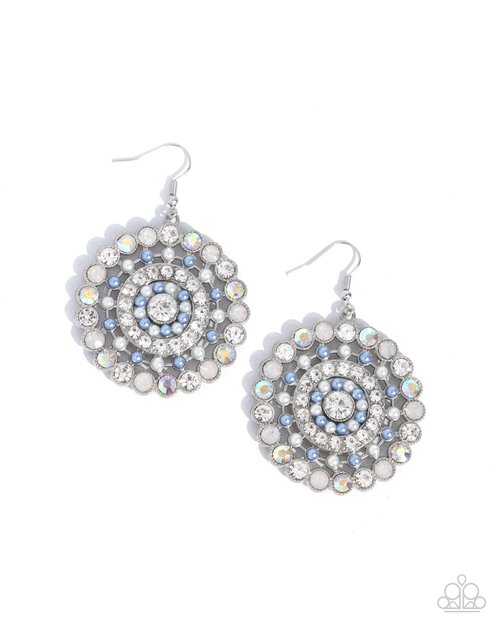 Wreathed Wonderland - Blue - Paparazzi Earring Image