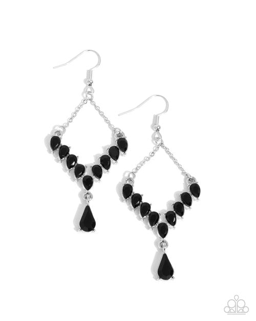 Dripping Drama - Black - Paparazzi Earring Image