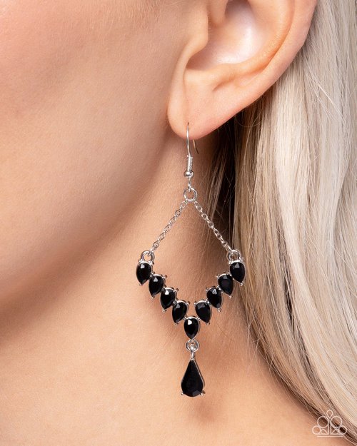 Dripping Drama - Black - Paparazzi Earring Image