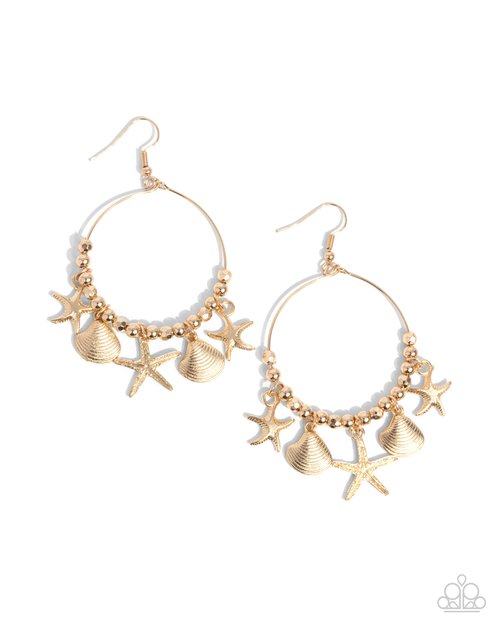 Coastal Conversation - Gold - Paparazzi Earring Image