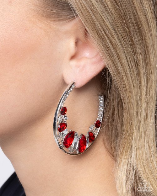 Refined Rewind - Red - Paparazzi Earring Image