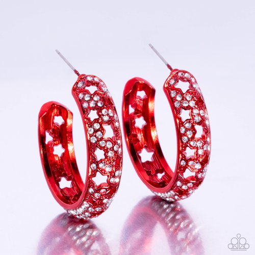 Stellar Significance - Red - Paparazzi Earring Image