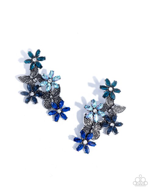 Aerial Award - Blue - Paparazzi Earring Image