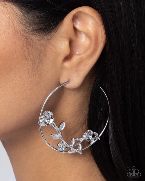 Blooming Benefit - Silver - Paparazzi Earring Image