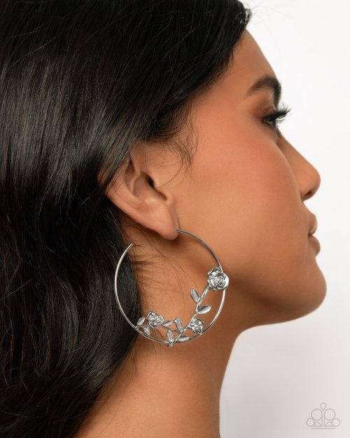 Blooming Benefit - Silver - Paparazzi Earring Image