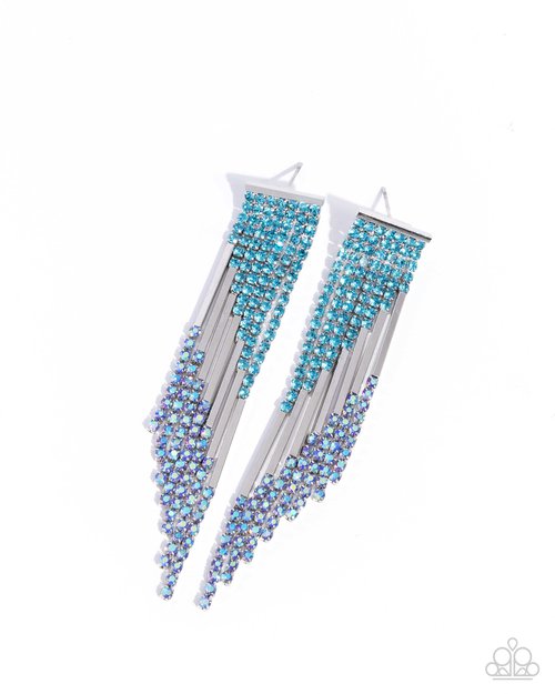 Careless Cascade - Blue - Paparazzi Earring Image
