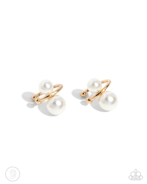 Elegant Emblem - Gold - Paparazzi Earring Image