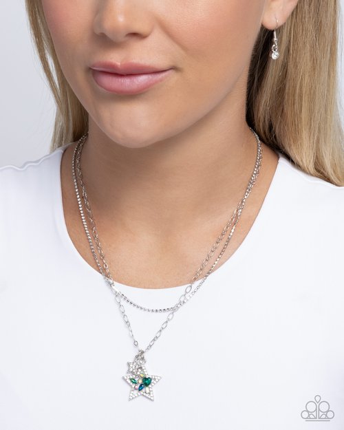 Stackable Stars - Green - Paparazzi Necklace Image