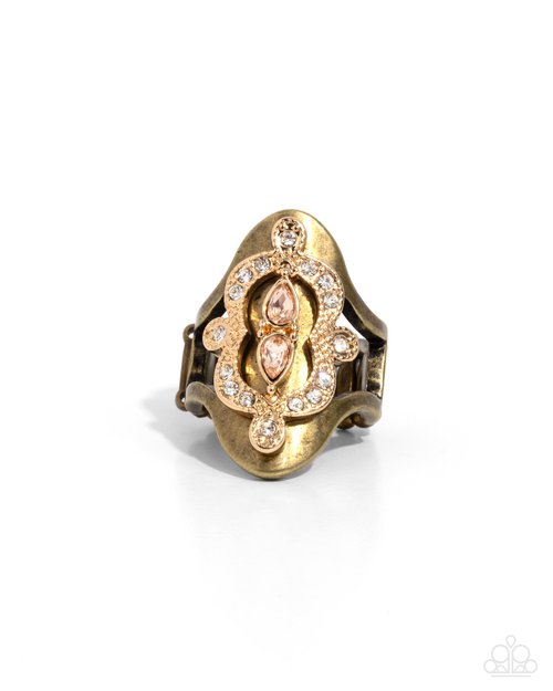 Tiered Timeline - Brass - Paparazzi Ring Image
