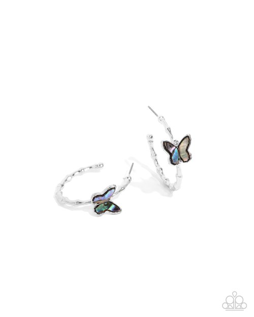 Butterfly Beginning - Blue - Paparazzi Earring Image