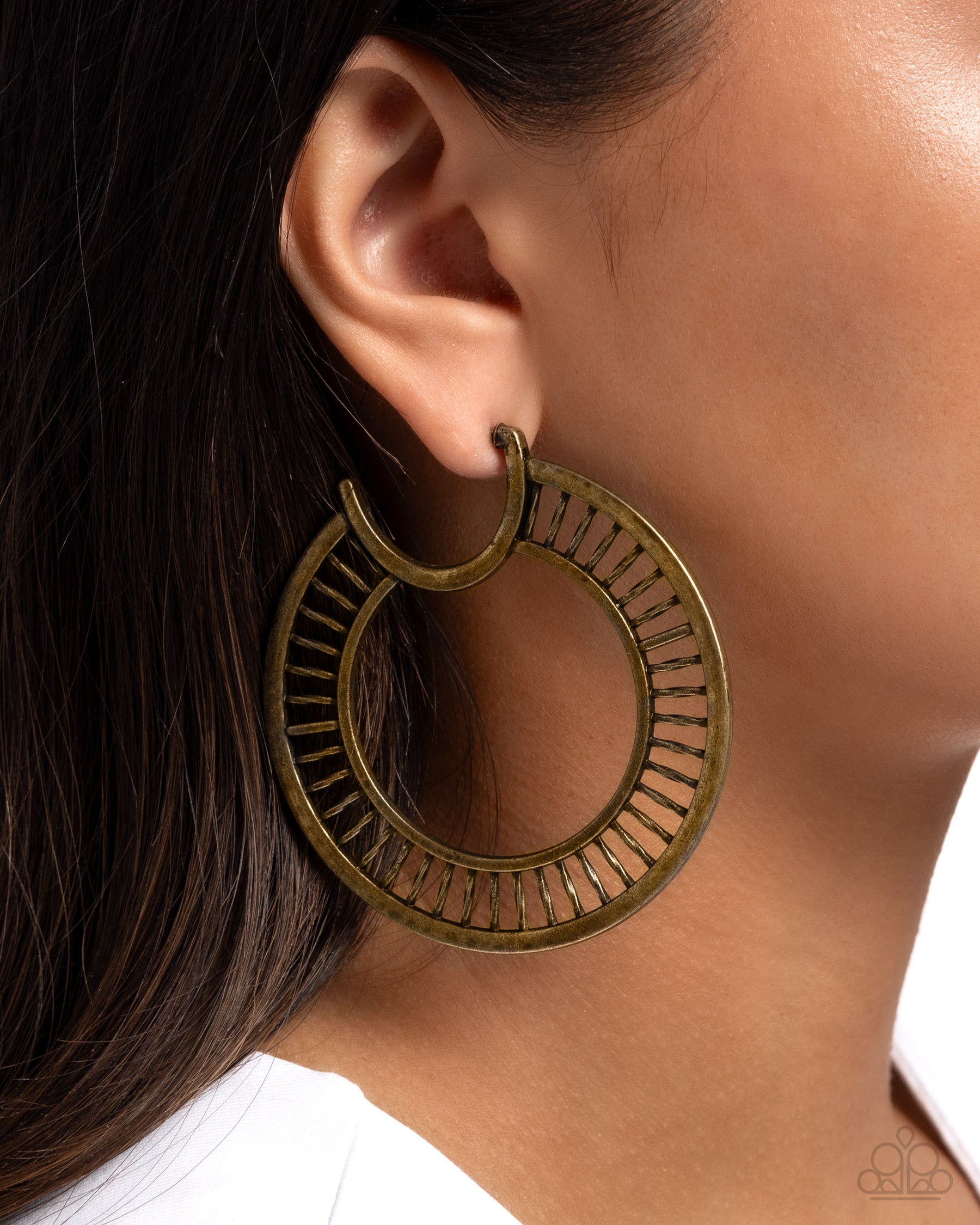 Set the Scene - Brass - Paparazzi Earring Image