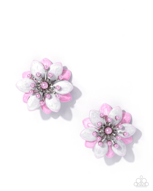 Dimensional Dowry - Pink - Paparazzi Earring Image