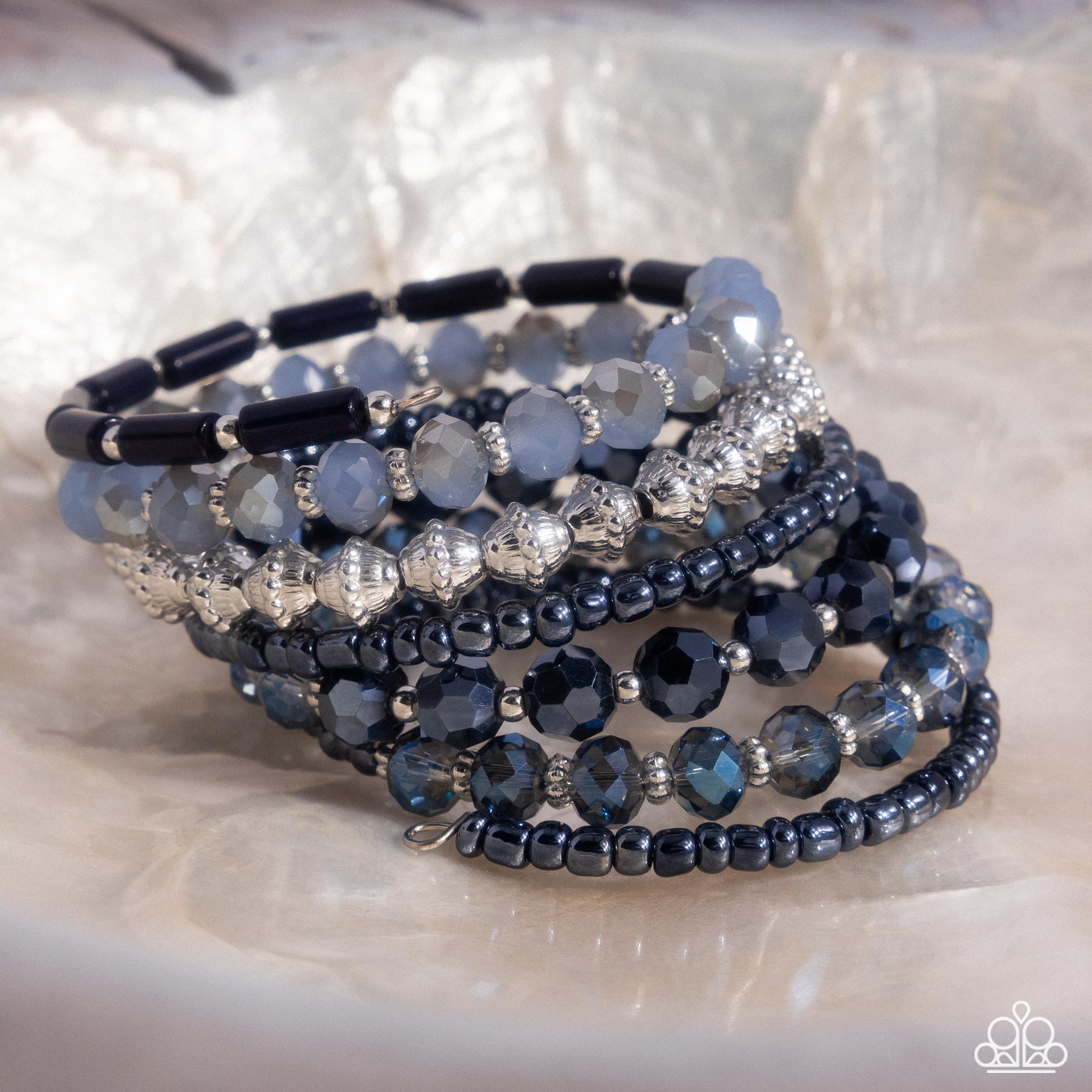 Stacked Surprise - Blue - Paparazzi Bracelet Image