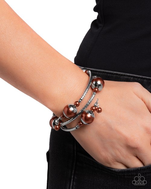 Palatial Pearls - Brown - Paparazzi Bracelet Image