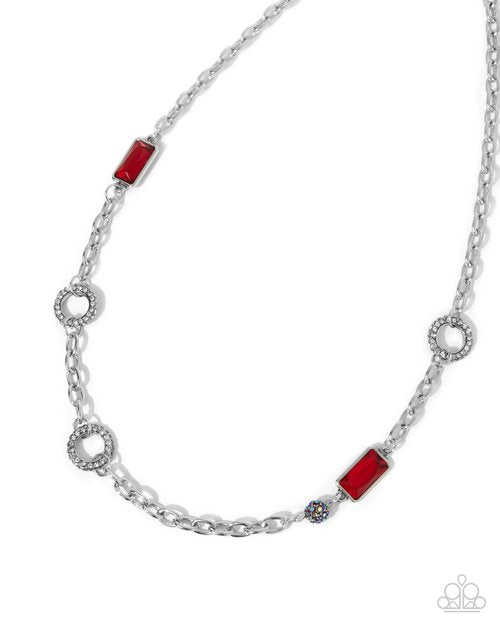 Effulgent Emeralds - Red - Paparazzi Necklace Image