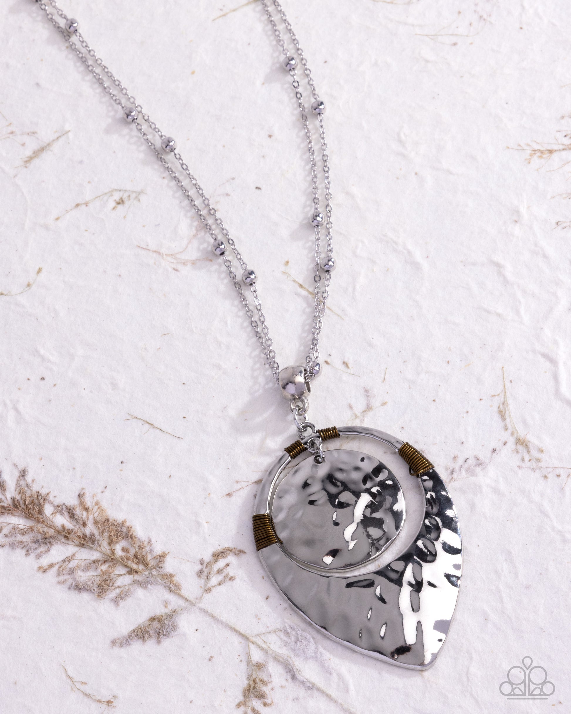 Hammered Hotline - Silver - Paparazzi Necklace Image