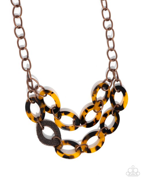 Patterned Presto - Copper - Paparazzi Necklace Image