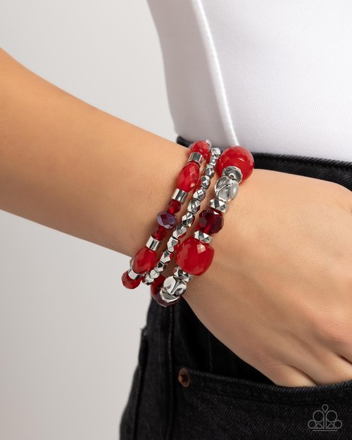 Defaced Dare - Red - Paparazzi Bracelet Image