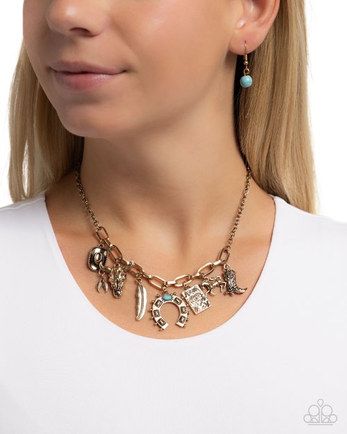 Saloon Girl - Gold - Paparazzi Necklace Image