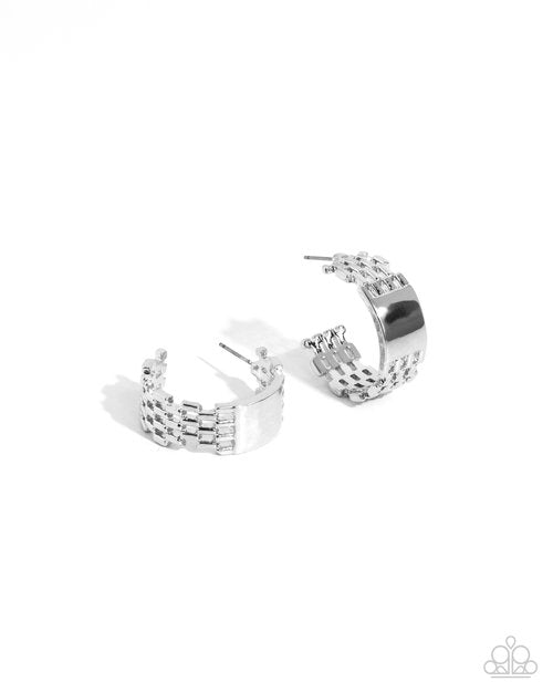 Interlocked Immunity - Silver - Paparazzi Earring Image