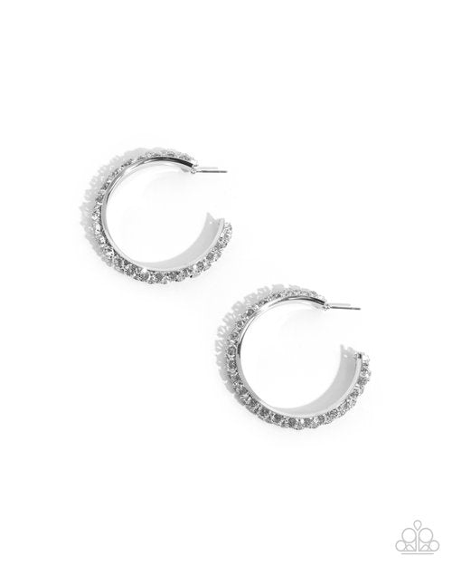 Glowing Garland - White - Paparazzi Earring Image