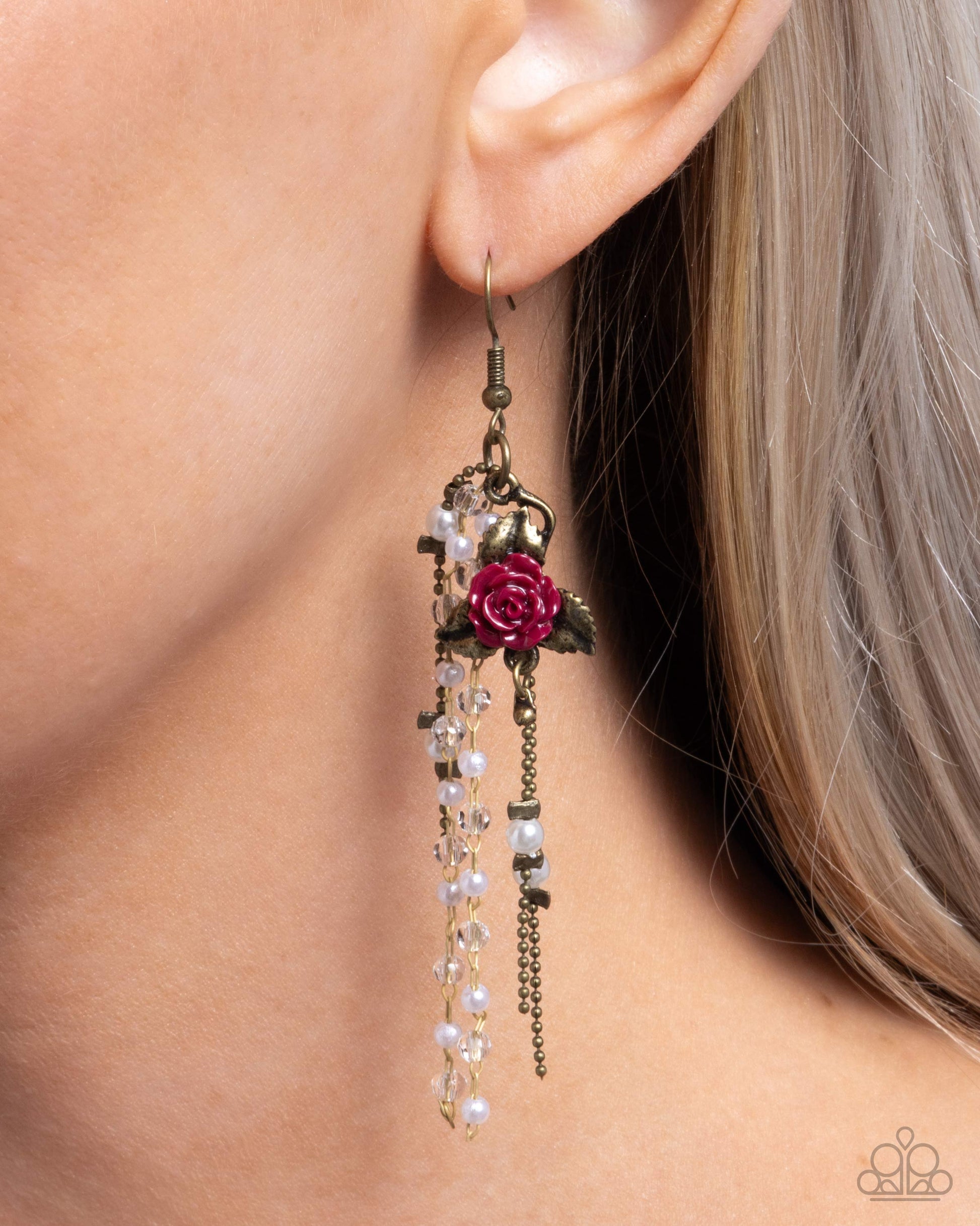 The Toast of the Ton - Brass - Paparazzi Earring Image