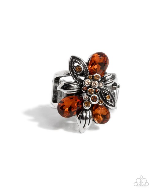 Carefree Corsage - Brown - Paparazzi Ring Image