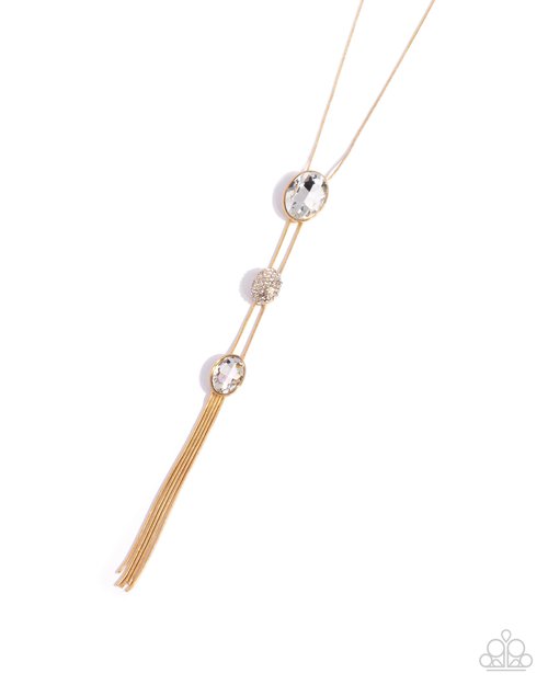 Graduated Glitter - Gold - Paparazzi Necklace Image