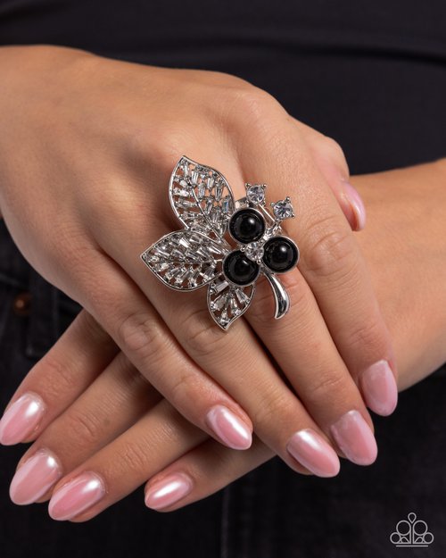 Luminescent Leaves - Black - Paparazzi Ring Image