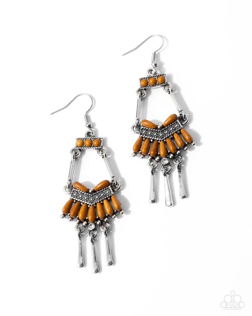 Trading Tradition - Brown - Paparazzi Earring Image