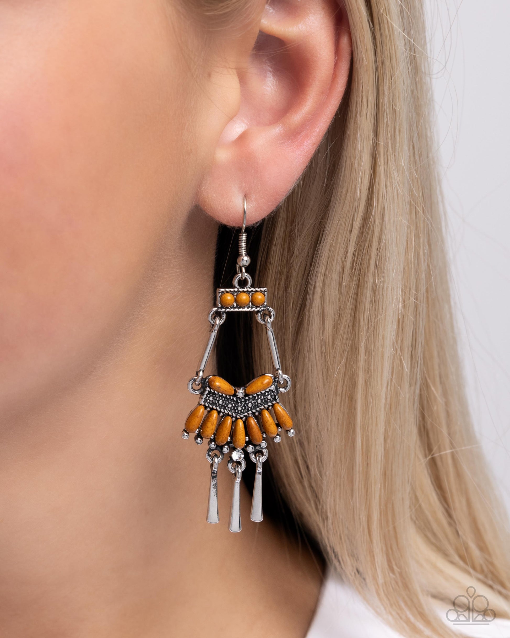 Trading Tradition - Brown - Paparazzi Earring Image