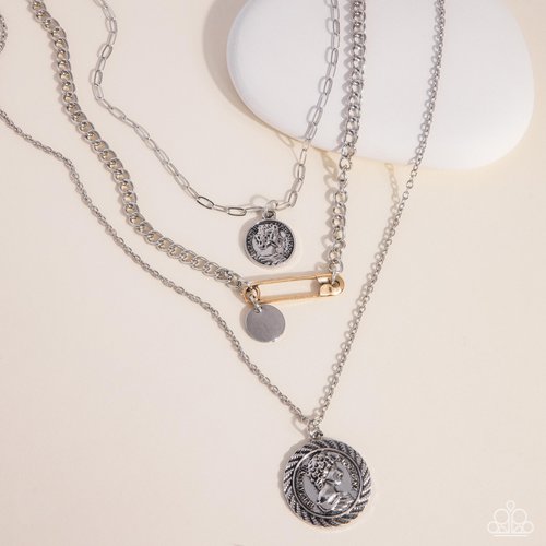 Sunset Safety - Silver - Paparazzi Necklace Image