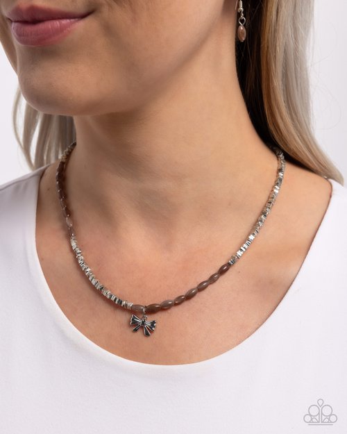 Dainty Dimension - Brown - Paparazzi Necklace Image