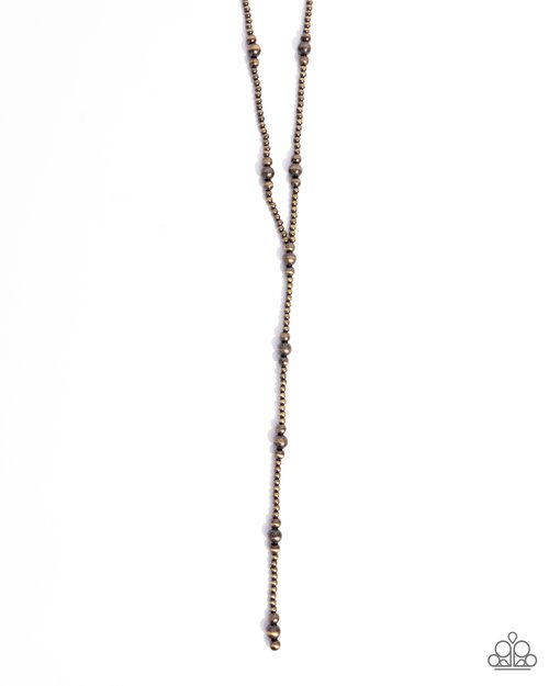 Elongated Element - Brass - Paparazzi Necklace Image