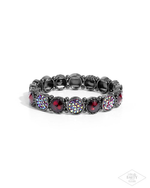 Take A Moment To Reflect - Red - Paparazzi Bracelet Image