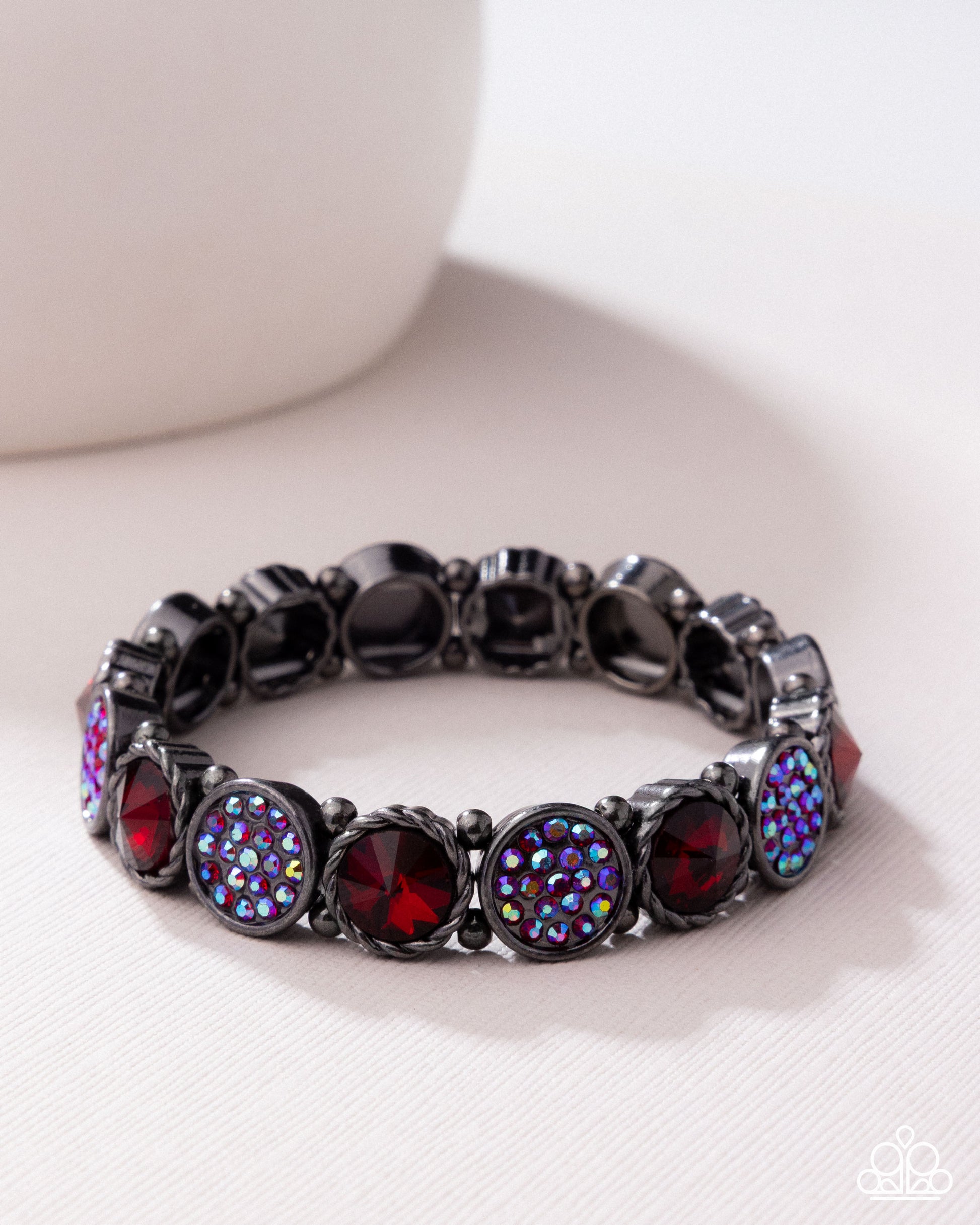 Take A Moment To Reflect - Red - Paparazzi Bracelet Image