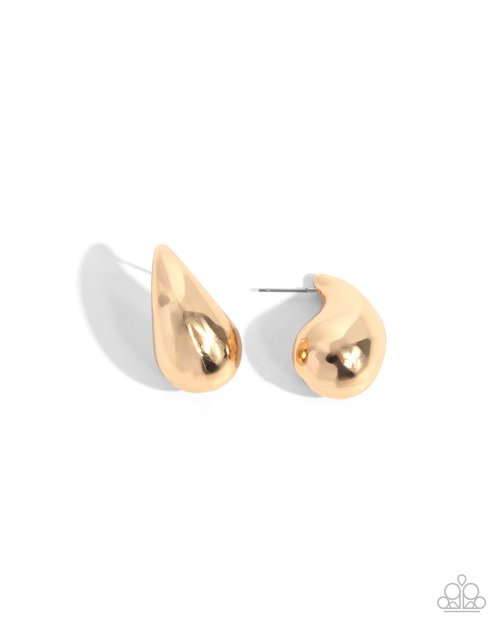Raindrop Reveal - Gold - Paparazzi Earring Image